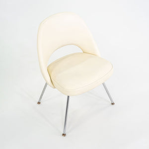 C. 2008 Eero Saarinen for Knoll Armless Executive Chairs Dining with White Vinyl Upholstery 10x Available