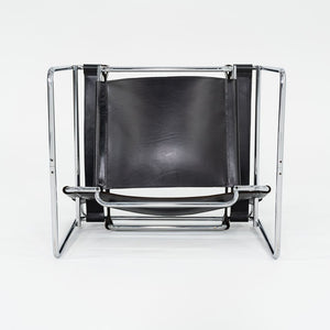 1960s Wassily Lounge Chair, Model B3 by Marcel Breuer for Gavina / Knoll in Black Leather with Chrome Frame 4x Available