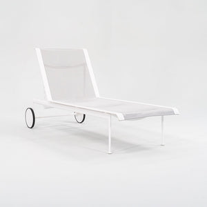 SOLD 2021 1966 Collection Adjustable Chaise Lounge, Model 1966-42 by Richard Schultz for Knoll in White with Silver Mesh