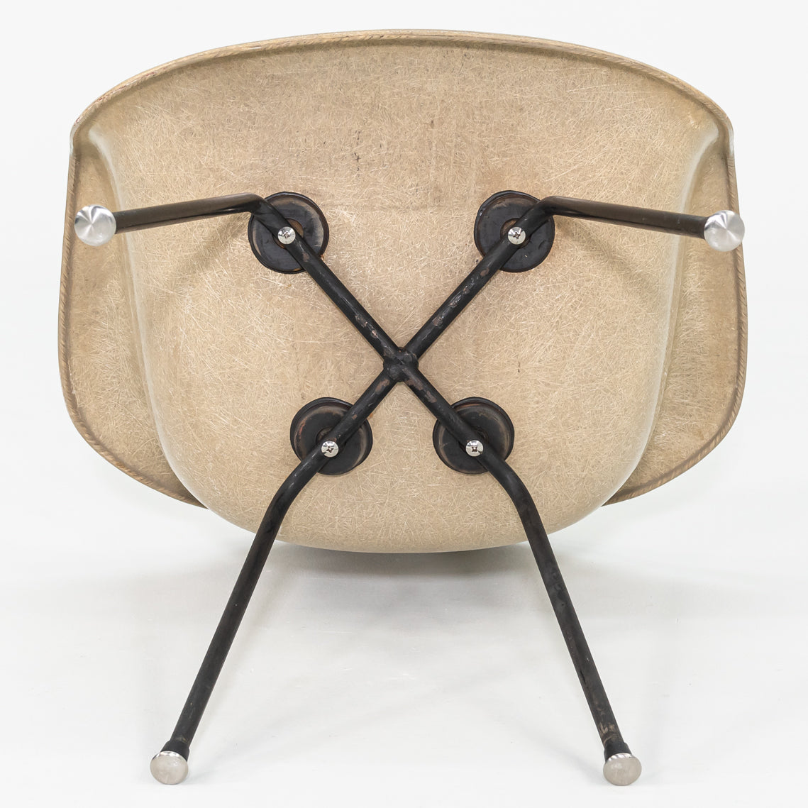 1954 Herman Miller Eames Fiberglass Rope Edge DAX Arm Shell Dining Chair with X Base 3x Available