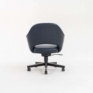 2010s Executive Arm Chair with Swivel Base by Eero Saarinen for Knoll in Blue Leather 10x Available