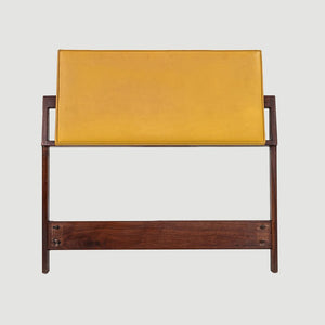 1959 Jens Risom Designs Twin Head and Footboard in Walnut with Yellow Vinyl Panel, 3x Available