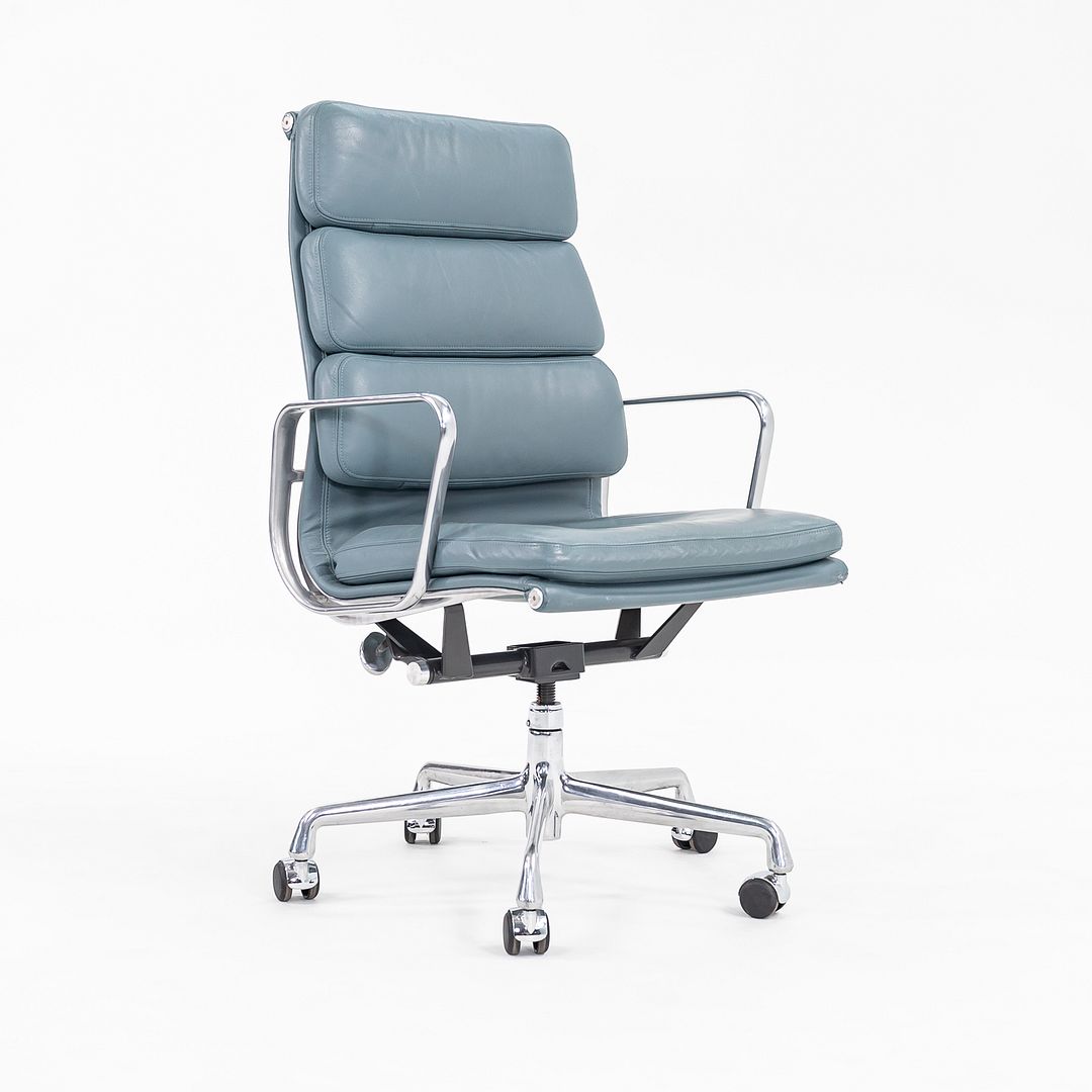 2005 Soft Pad Executive Desk Chair by Charles and Ray Eames for Herman Miller in Blue Leather 15x Available