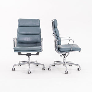 2005 Soft Pad Executive Desk Chair by Charles and Ray Eames for Herman Miller in Blue Leather 15x Available