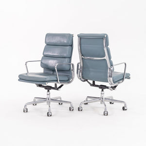 2005 Soft Pad Executive Desk Chair by Charles and Ray Eames for Herman Miller in Blue Leather 15x Available