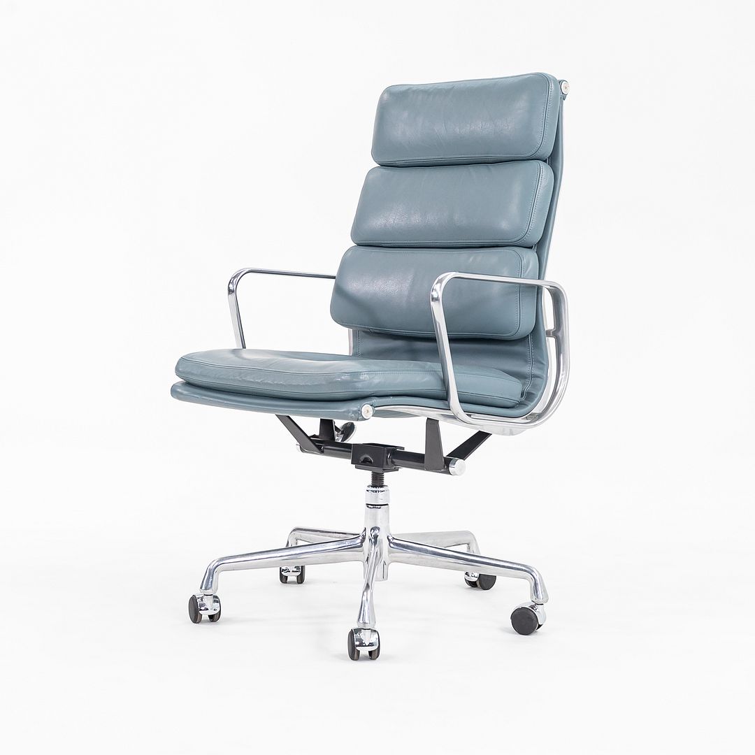 2005 Soft Pad Executive Desk Chair by Charles and Ray Eames for Herman Miller in Blue Leather 15x Available