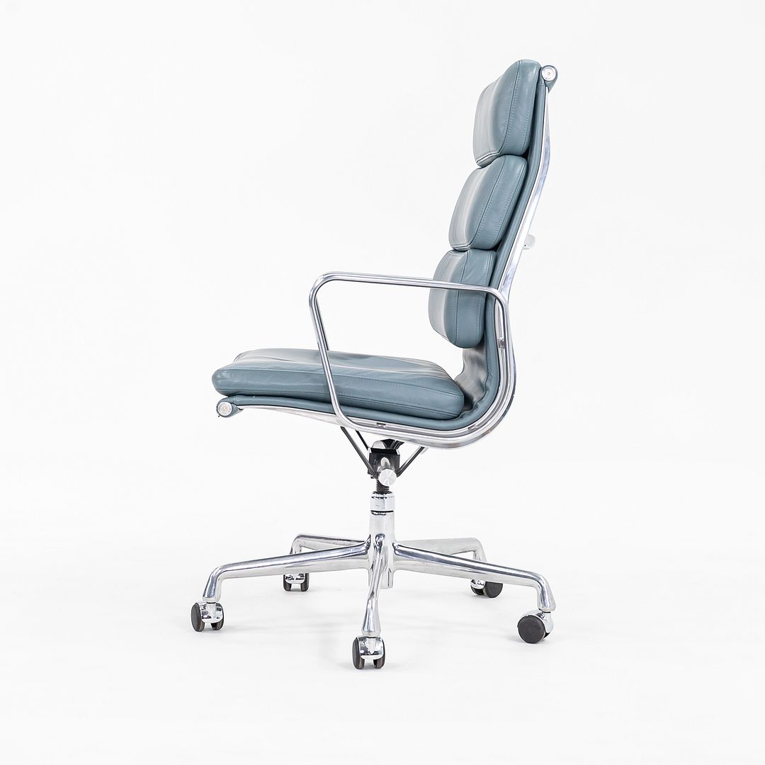 2005 Soft Pad Executive Desk Chair by Charles and Ray Eames for Herman Miller in Blue Leather 15x Available