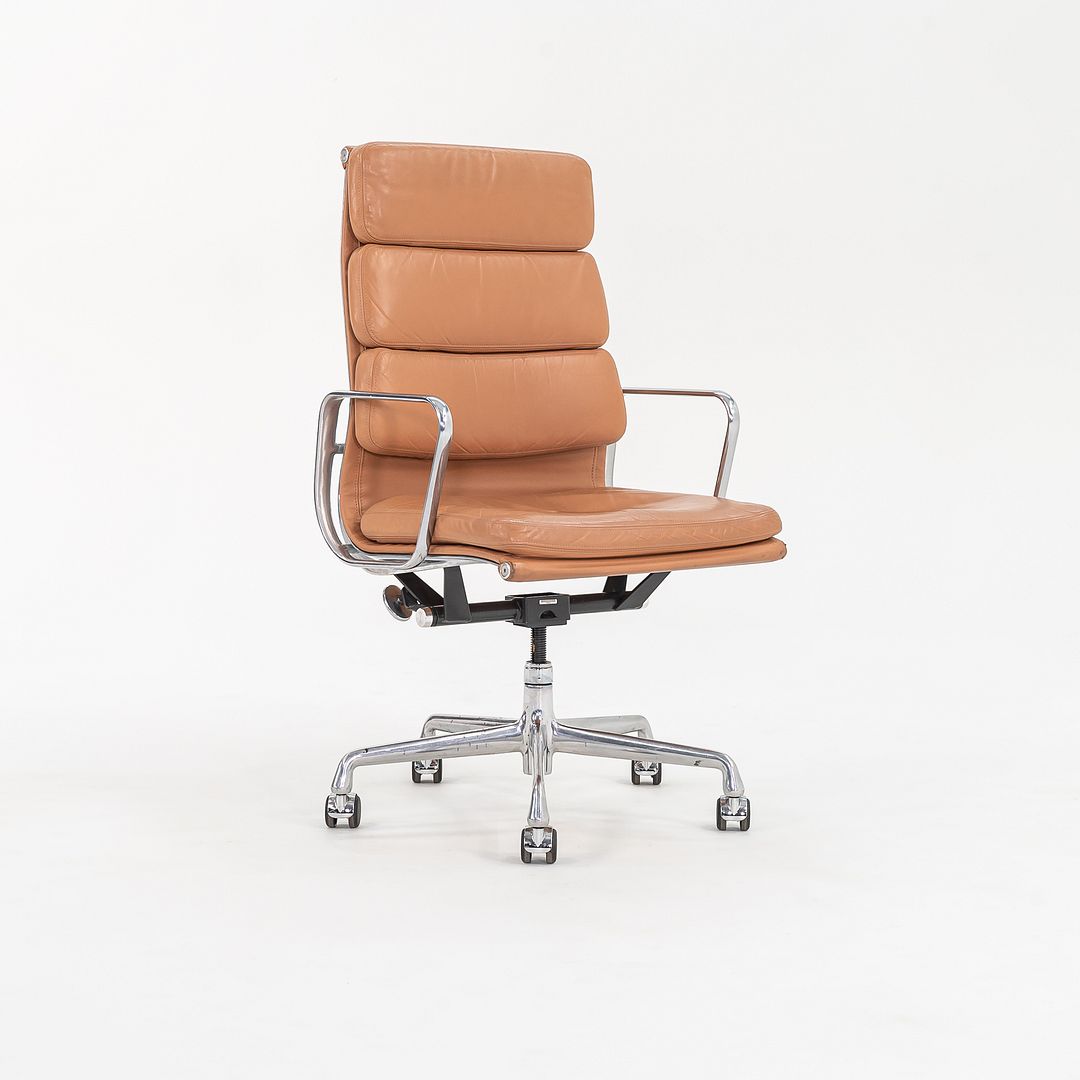 2004 Soft Pad Executive Desk Chair by Charles and Ray Eames for Herman Miller in Dark Tan Leather 12x Available