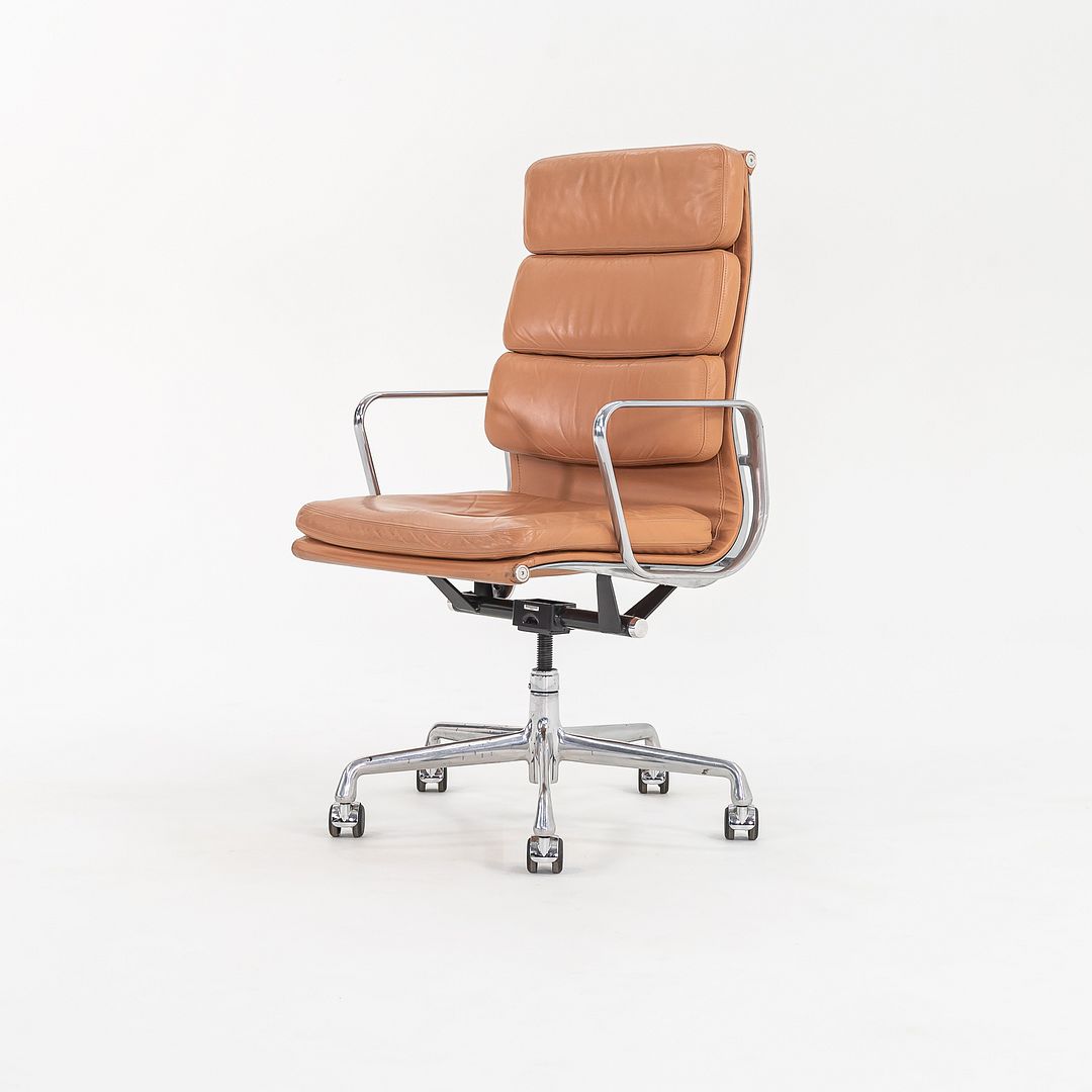 2004 Soft Pad Executive Desk Chair by Charles and Ray Eames for Herman Miller in Dark Tan Leather 12x Available