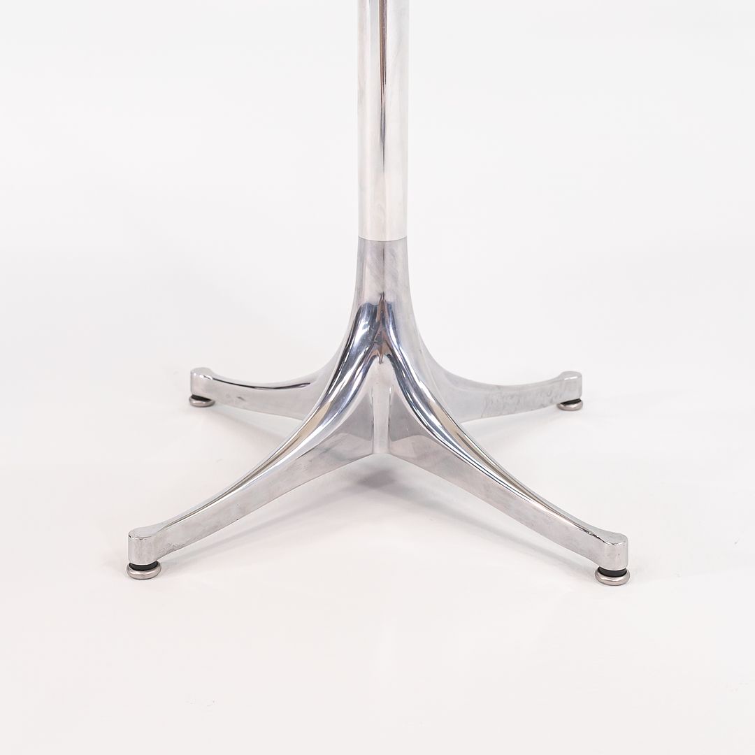 C. 2000s George Nelson for Herman Miller White Laminate Pedestal Side Table with Polished Aluminum Base