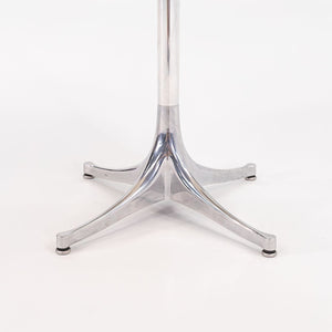 C. 2000s George Nelson for Herman Miller White Laminate Pedestal Side Table with Polished Aluminum Base