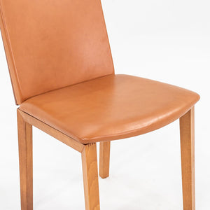 2000s Set of Six Per Hansbaek for Skovby SM51 Danish Cherry Wood and Leather Dining Chairs