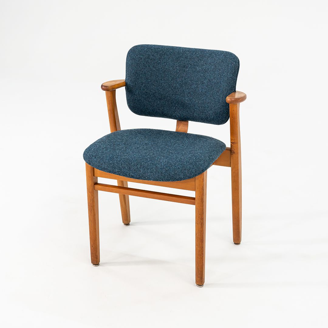 C. 1949 Set of Four Knoll Domus Dining Chairs by Ilmari Tapiovaara for with New Blue Fabric