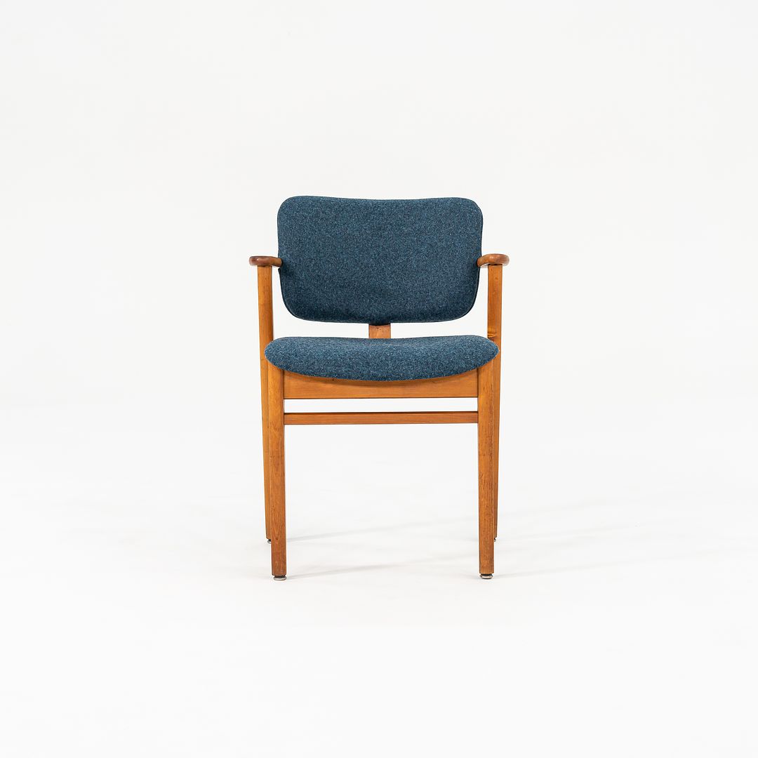 C. 1949 Set of Four Knoll Domus Dining Chairs by Ilmari Tapiovaara for with New Blue Fabric