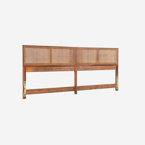 1960s Headboard, Model 7703 by Paul McCobb for Calvin Furniture in Walnut with Cane