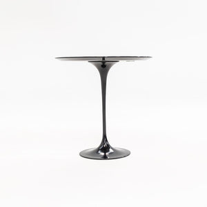 SOLD 2021 Pedestal Side Table, Model 163R by Eero Saarinen for Knoll Aluminum in Black Marble