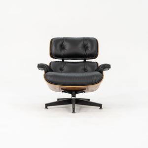 1990 Herman Miller Eames Lounge Chair and Ottoman 670 & 671 by Charles and Ray Eames in Brazilian Rosewood and New Black Leather