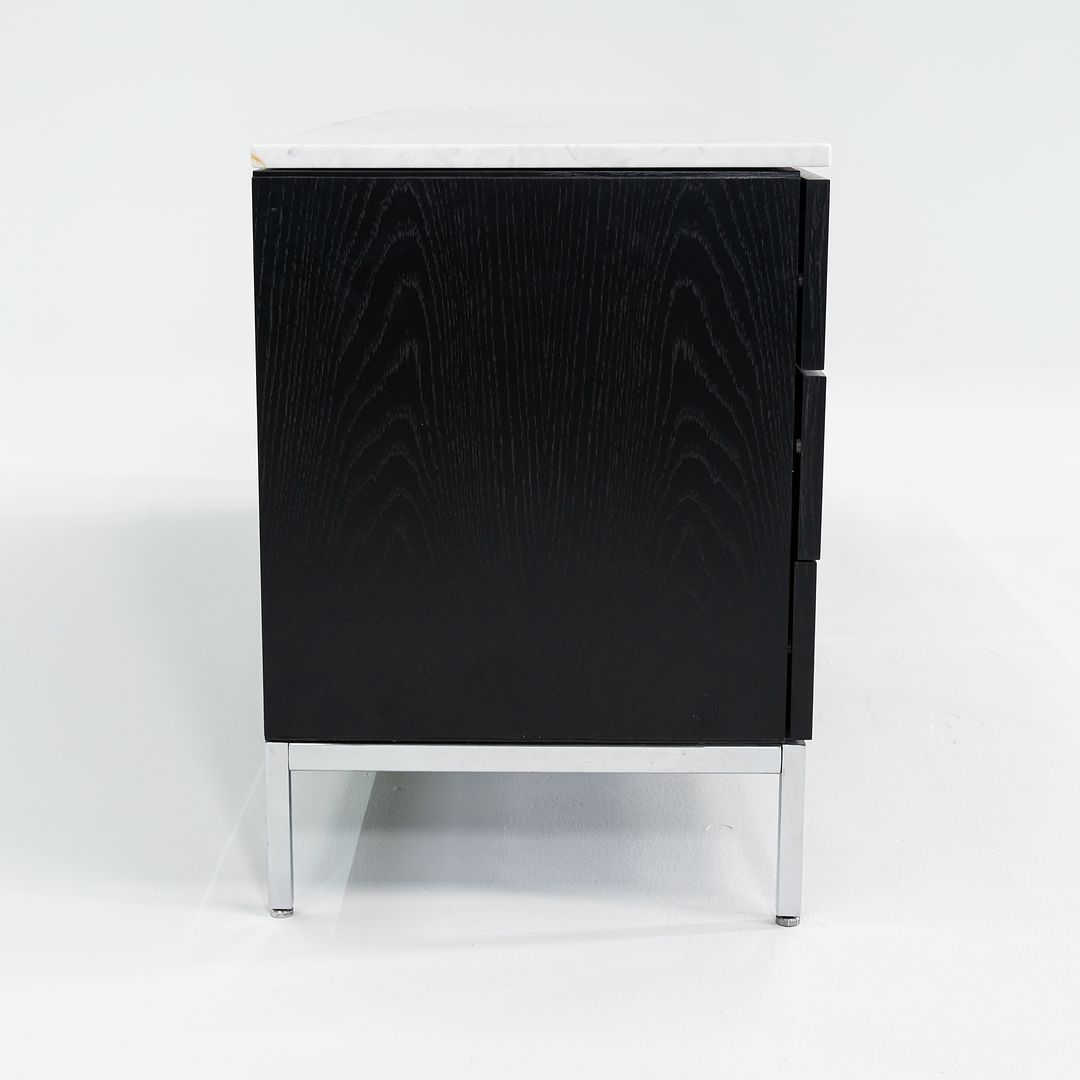 2019 Four Position Credenza Cabinet, Model 2544M by Florence Knoll for Knoll in Ebonized Oak and Marble