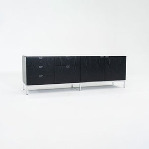 2019 Four Position Credenza Cabinet, Model 2544M by Florence Knoll for Knoll in Ebonized Oak and Marble