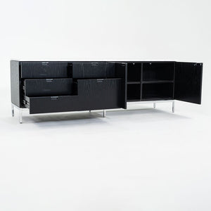 2019 Four Position Credenza Cabinet, Model 2544M by Florence Knoll for Knoll in Ebonized Oak and Marble