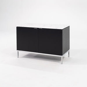 2019 2-Position Credenza Cabinet by Florence Knoll for Knoll in Ebonized Oak and Satin Carrara Marble