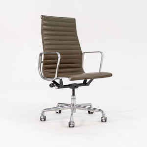 2005 Aluminum Group Executive Desk Chair by Charles and Ray Eames for Herman Miller in Dark Green Leather 7x Available