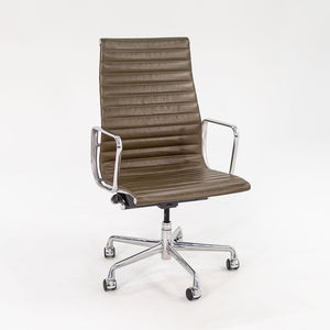 2005 Aluminum Group Executive Desk Chair by Charles and Ray Eames for Herman Miller in Dark Green Leather 7x Available