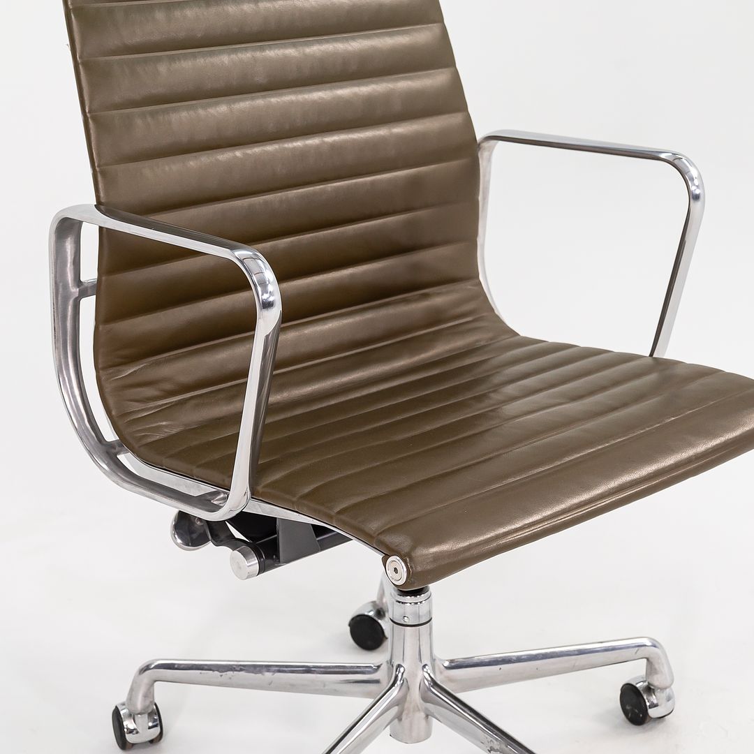 2005 Aluminum Group Executive Desk Chair by Charles and Ray Eames for Herman Miller in Dark Green Leather 7x Available