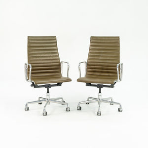 2005 Aluminum Group Executive Desk Chair by Charles and Ray Eames for Herman Miller in Dark Green Leather 7x Available