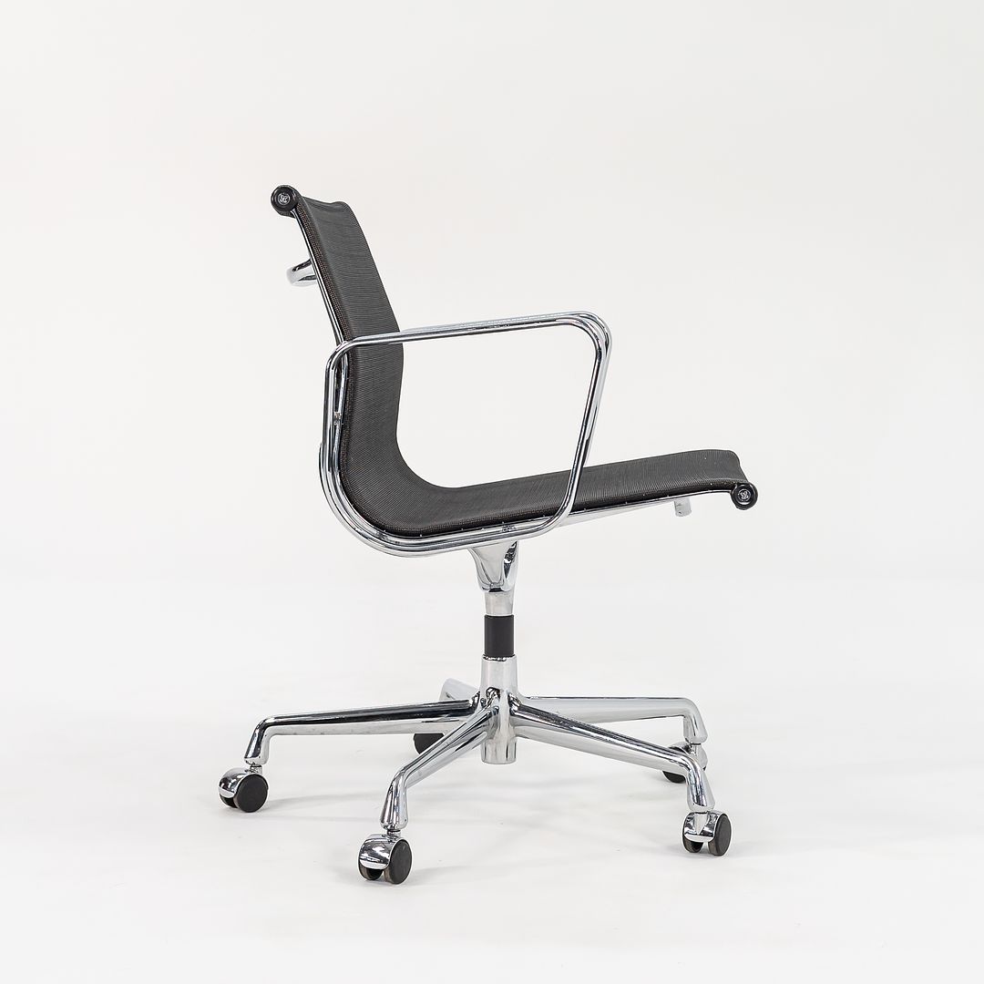 SOLD 2000s Eames Vitra Black Mesh Aluminum Group Management Desk Chair w/ Fixed Bases 2x Available