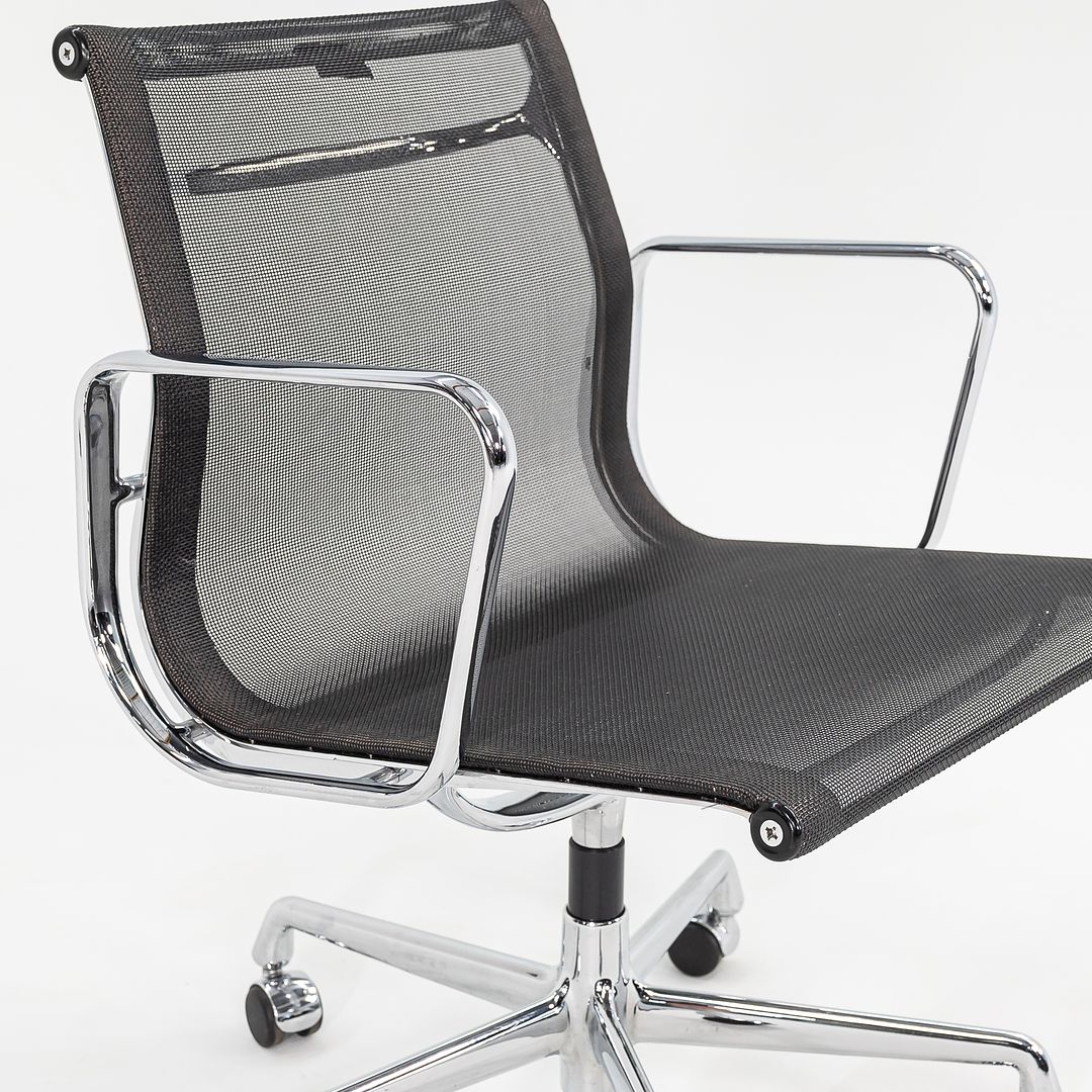 SOLD 2000s Eames Vitra Black Mesh Aluminum Group Management Desk Chair w/ Fixed Bases 2x Available