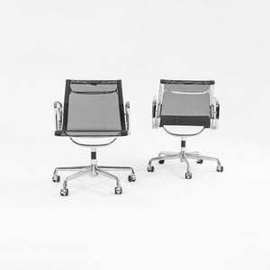 SOLD 2000s Eames Vitra Black Mesh Aluminum Group Management Desk Chair w/ Fixed Bases 2x Available