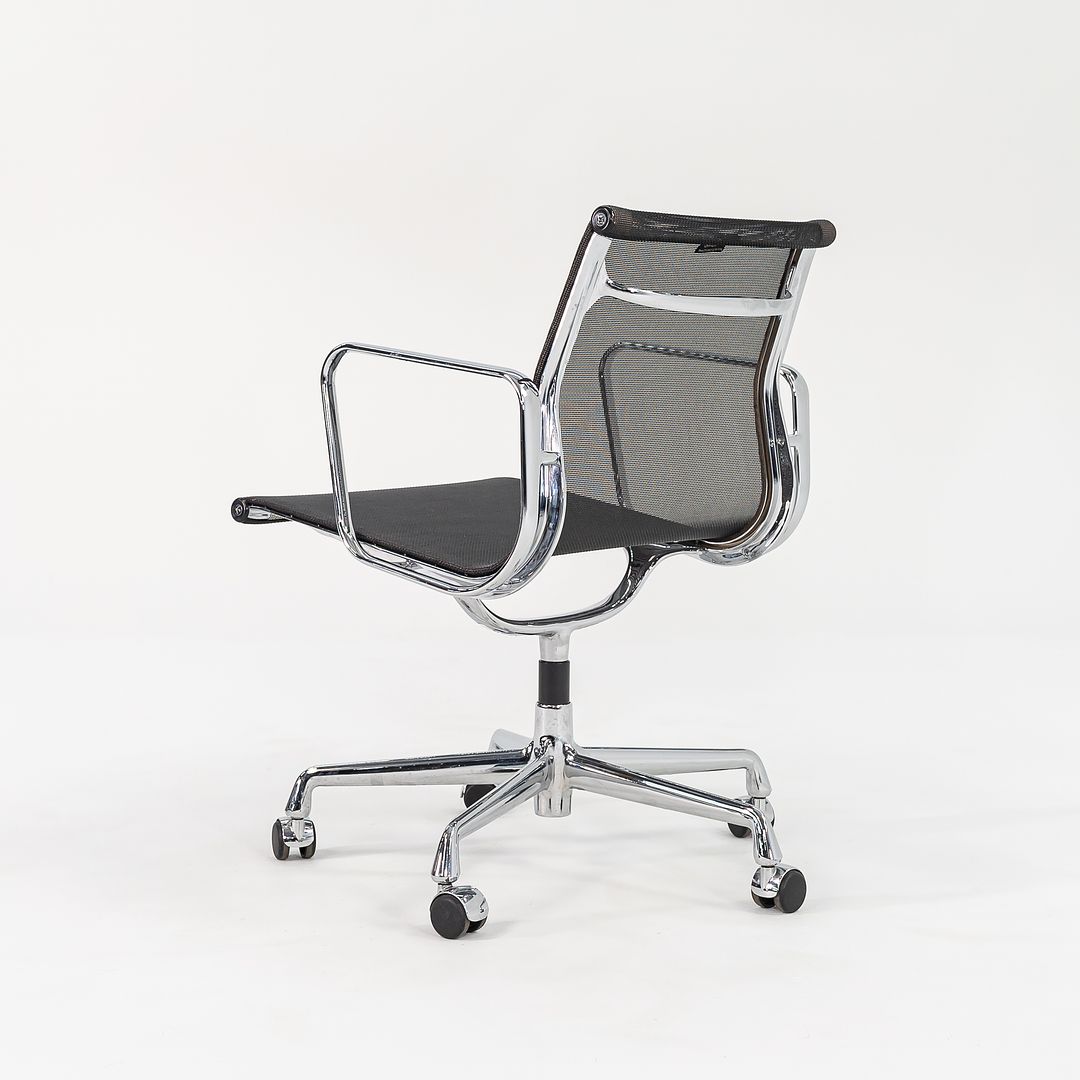 SOLD 2000s Eames Vitra Black Mesh Aluminum Group Management Desk Chair w/ Fixed Bases 2x Available