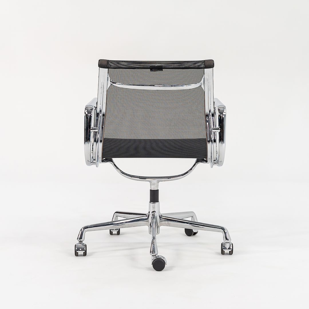 SOLD 2000s Eames Vitra Black Mesh Aluminum Group Management Desk Chair w/ Fixed Bases 2x Available