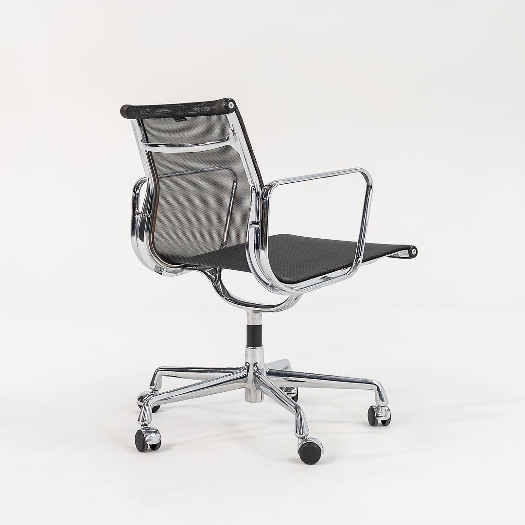 SOLD 2000s Eames Vitra Black Mesh Aluminum Group Management Desk Chair w/ Fixed Bases 2x Available