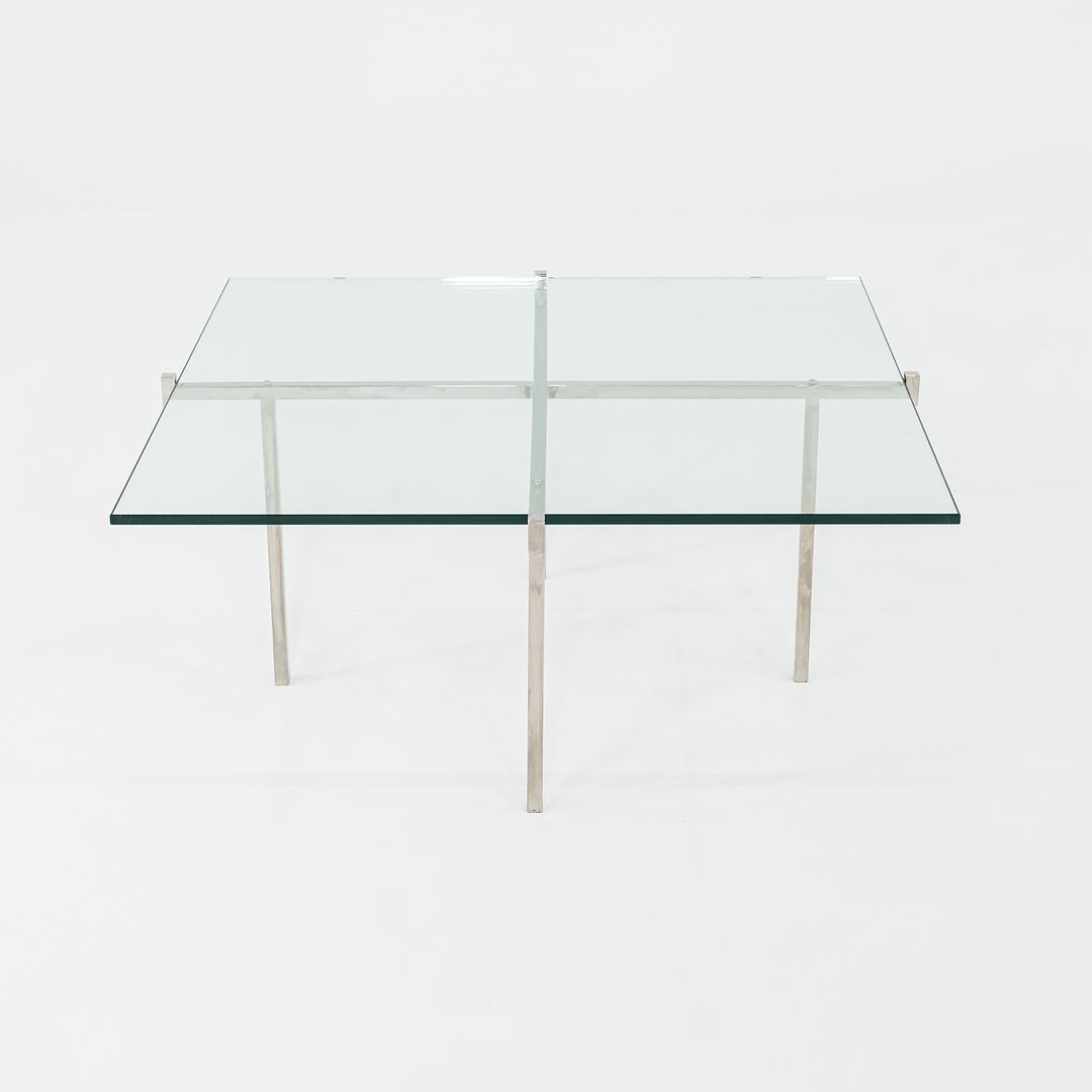 C. 1960s Treitel Gratz Polished Stainless Steel Coffee Table with Thick Glass Top