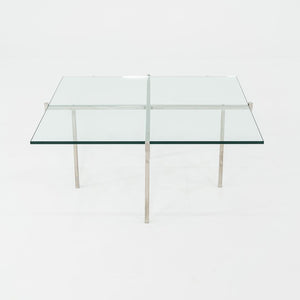 C. 1960s Treitel Gratz Polished Stainless Steel Coffee Table with Thick Glass Top