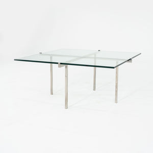 C. 1960s Treitel Gratz Polished Stainless Steel Coffee Table with Thick Glass Top