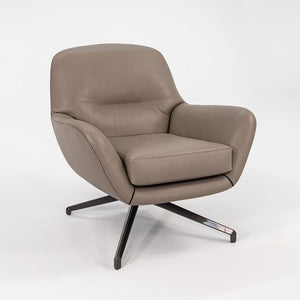 2020 Jensen Chair by Rodolfo Dordoni for MInotti in Grey / Beige Leather