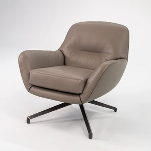 2020 Jensen Chair by Rodolfo Dordoni for MInotti in Grey / Beige Leather