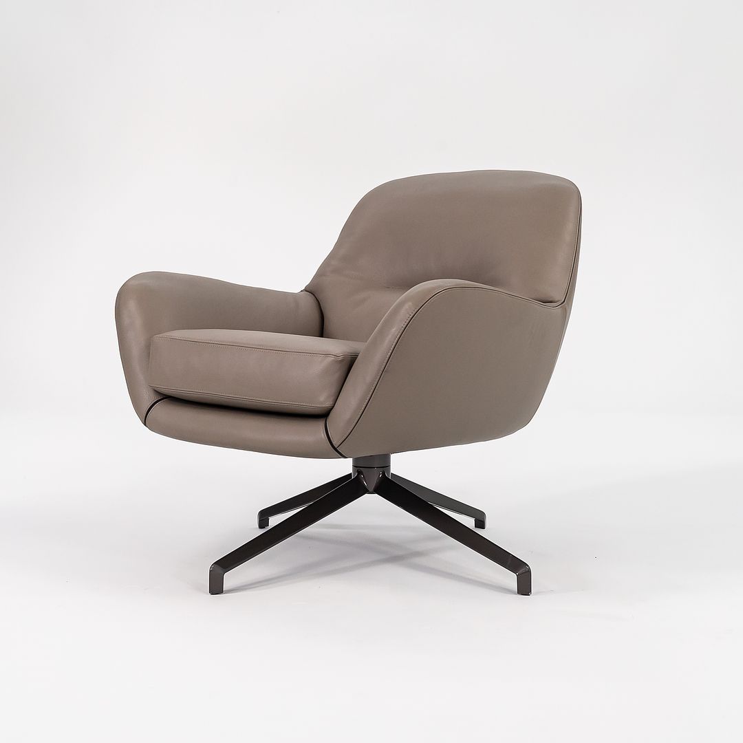 2020 Jensen Chair by Rodolfo Dordoni for MInotti in Grey / Beige Leather