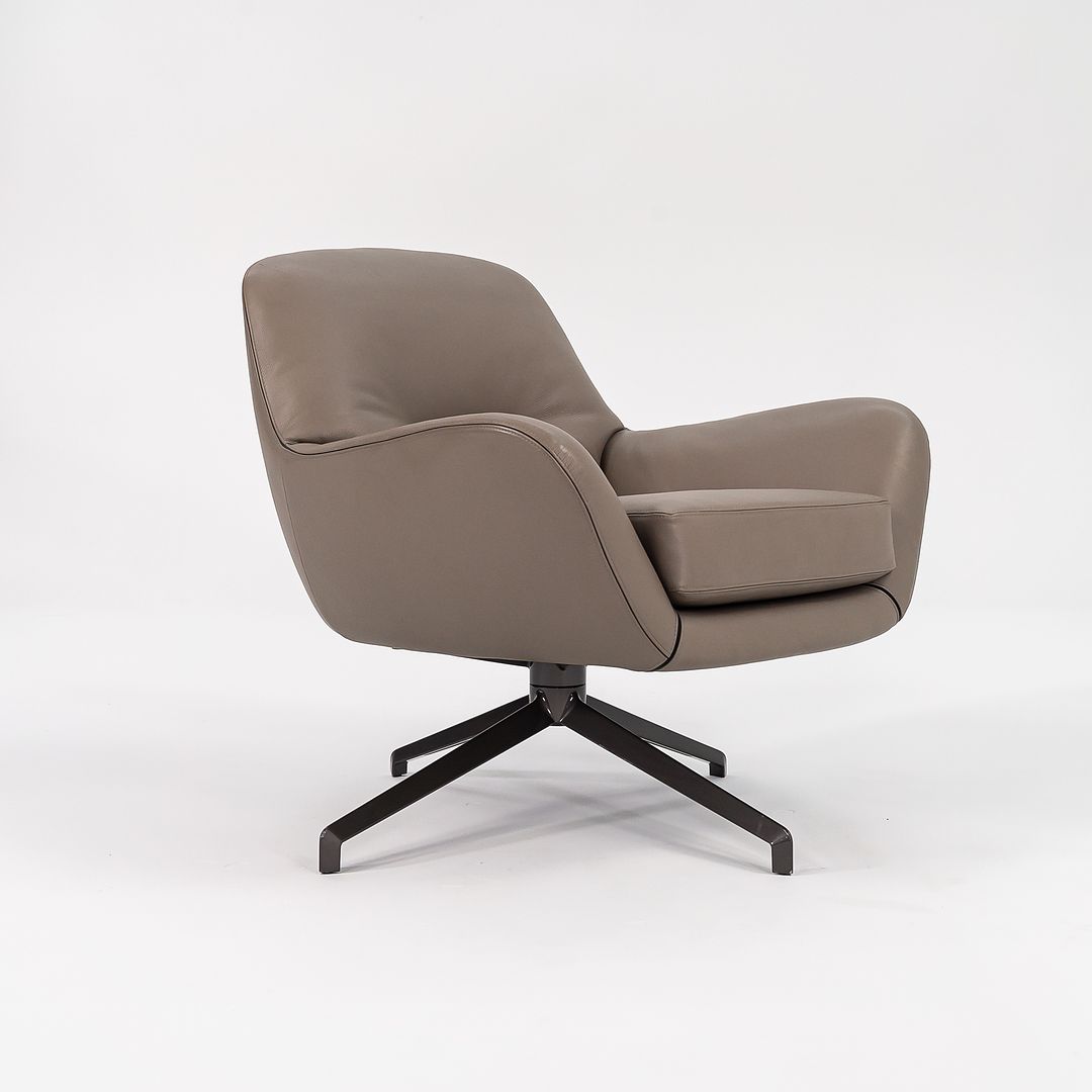 2020 Jensen Chair by Rodolfo Dordoni for MInotti in Grey / Beige Leather