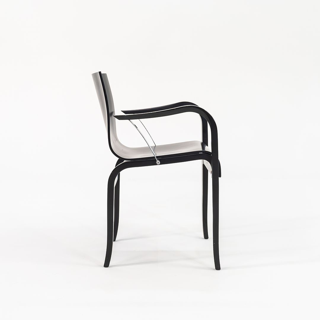 1989 Set of Four Ginotta Dining Chairs by Enrico Franzolini for Crassevig / Knoll in Ebonized Wood