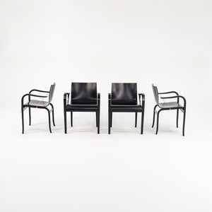 1989 Set of Four Ginotta Dining Chairs by Enrico Franzolini for Crassevig / Knoll in Ebonized Wood