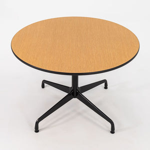 2011 Herman Miller Eames Contract Dining / Cafe Table with 42 inch Round Faux Oak Top 3x Available