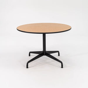 2011 Herman Miller Eames Contract Dining / Cafe Table with 42 inch Round Faux Oak Top 3x Available