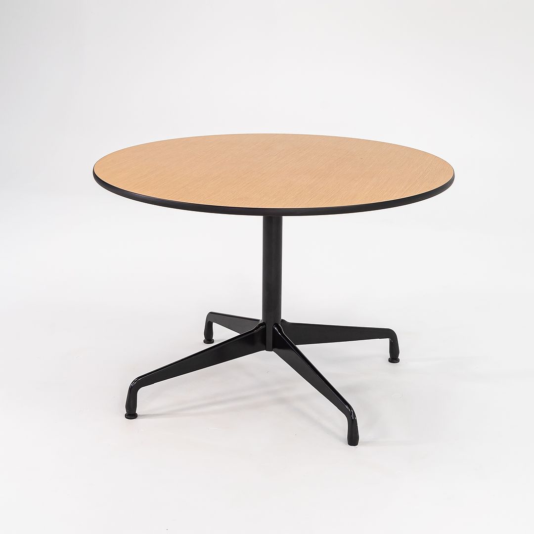 2011 Herman Miller Eames Contract Dining / Cafe Table with 42 inch Round Faux Oak Top 3x Available