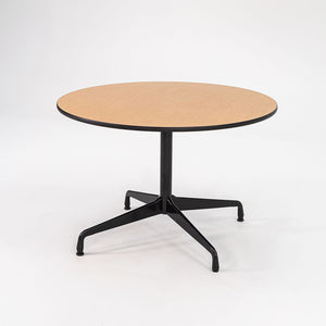 2011 Herman Miller Eames Contract Dining / Cafe Table with 42 inch Round Faux Oak Top 3x Available