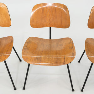 C. 1954 Set of Four Herman Miller Eames DCM Dining Chairs in Calico Ash