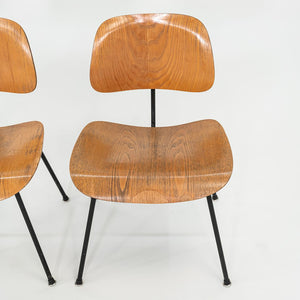 C. 1954 Set of Four Herman Miller Eames DCM Dining Chairs in Calico Ash